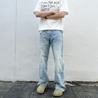 Men’s Clothing Loose Wide Leg Washed Vintage Jeans Silo Straight