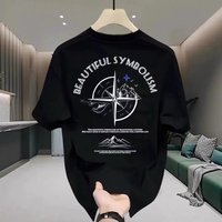 Men's Clothing cotton short sleeved T shirt for men and women, casual and versatile, loose round neck short sleeved top, large size bottoming shirt