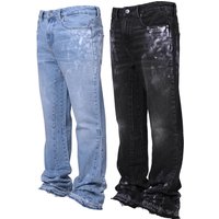 Clothing Straight Jeans Fashion Ins Hot Elastic Embroidery Straight Jeans