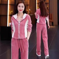 Clothing casual sportswear suits spring autumn fashionable hooded sweatshirt wide leg pants two piece suit