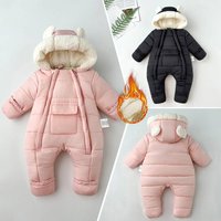 Winter Jumpsuit Fleece Lining – Double Zipper Hooded Romper &