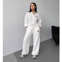 Light Blue Tencel Suit Casual Slimming Summer Shirt Wide Leg Pants Set