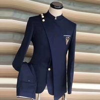 Suits Plus Fertilizer Plus Large Stand Collar Two piece Business Banquet Cocktail Dress