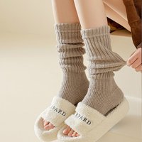 Stocking pile plush pile thick long tube stocking leg cover solid warm stocking