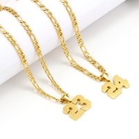 Women's Jewelry Hip Hop Trend Stainless Steel Necklace Gold Plated Lucky Number High End Pendant Jewelry Titanium Steel Necklace