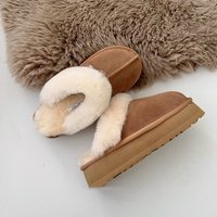 winter fur one thick sole covered head fluffy slippers fluffy snow boots