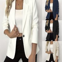  Single Button Blazer – Slim Fit Long Short Sleeve Polyester Suit Jacket Work & Casual 