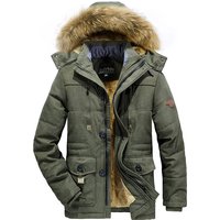 Heavyweight Nylon Winter Coat Fleece Lining Oversized Long Parka Extreme Cold Weather