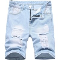 Distressed Denim Shorts Casual 5 Inch Cargo Shorts Hand Ripped Details Cotton Blend Pocket Design Streetwear & Urban Fashion