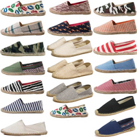 Men’s Shoes Espadrille Shoes Casual Straw Lazy One Step Sweat Absorbent Canvas Shoes Men's Fisherman Shoes Linen Shoes Large Size Single Shoes