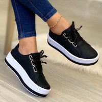 Large Round Toe Thick Sole Casual Adhesive Single Shoes