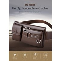 Europe and the United States trend fashion bag sports fanny pack multifunctional cell phone bag pu boys crossbody bag riding waist bag
