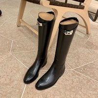 round Toe over Knee Boots 2024 Versatile Casual mid High Rider Boots Belt Buckle
