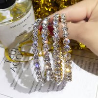 Needle Large Circle Hoop Exaggerated Oversized Rhinestone Ear Hoops Trendy Internet Celebrity Style