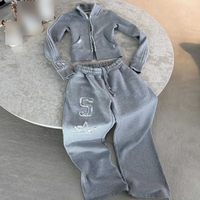 Y2K Hip Hop Loose Long Sweatpants & Short Cardigan Hoodie Set Street INS Hot Spring Autumn Summer Outfit