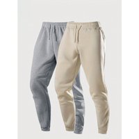 Casual Jogger Pants Retro Loose Fit Workout Trousers Running Gym & Streetwear High Waist Elastic Waistband