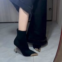 319 12 Style Fashionable Banquet Sleeves Thin High Heels Metal Pointed Toes Trimmed Feet Slimming
