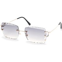 New edge oval inverted fashion high quality frameless diamond cut fashionable flat nylon lens sunglasses