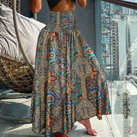 Women's hot summer fashion high-waisted slim print dresses for women