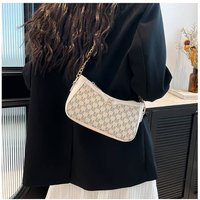 2025 Summer Texture French Underarm Bag Simple Fashion Handbag Letter Print Elegant Shoulder Bag Trend