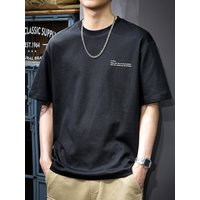 100% Pure Cotton Summer Fashion Short Sleeved Letter Printed Casual Slim Fit Versatile T shirt Top