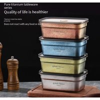 Pure Titanium Household Fresh Keeping Box Sealed Lunch Box With Lid Fruit Lunch Box Rectangular Refrigerator Storage Large Capacity