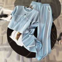 Clothing Short Sleeved Sports Suits Style Fashionable Loose High End Wide Leg Pants Two Piece Suit