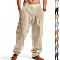 Men's Clothing Loose Linen Casual Wide Leg Trend Beach Sports Breathable Trousers