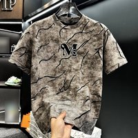 Clothing Distressed Crew Neck Short Sleeved T Shirt Style Light Luxury High End Trendy Brand Summer Top