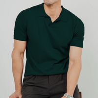 Men's Clothing Summer Short Sleeved Knitted Polo Shirt For Men Retro Versatile Slim Style Half Sleeved Top Handsome Lapel T Shirt