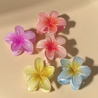 Summer seaside Super fairy flower hair accessories gradient plumeria flower clip temperament shark clip European American style hair clip