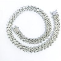 Unisex New Alloy Cuban Chain With Diamonds 13.5mm Rhombus Full Diamond Original Design Necklace For Men And Women Hip Hop Style