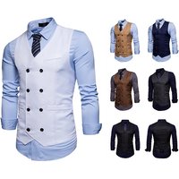 Clothing Fashion Double Breasted Gentleman Formal Vest Casual Vest Vest Jacket