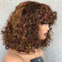 Synthetic wig New Women’s Fashionable Explosion Small Short Curly Hair Multi Color Wig Head Cover