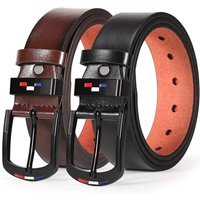 Men's Gunmetal Belt – Slim PU Leather Belt (Minimalist Buckle & Jeans Compatible)