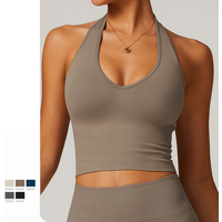 Clothing Breathable Halter Neck Beautiful Back Yoga Bra Seamless Sports Underwear Female Summer Shockproof Fitness Top 7725