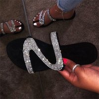 large rhinestone sandals Z shaped summer flat leisure