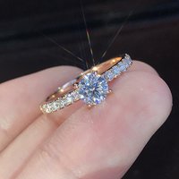 Hot Selling Trendy Claws Design Crystal Zircon Engagement Rings Female Wedding Jewelry Gift Fashion Ringss