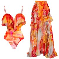 Ruffled One Piece Swimsuit Fit Beach Set Vacation Sexy Simple Polyester Nylon Summer Swimsuit