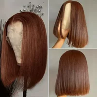 Chocolate Brown Short Bob Lace Front Wig #4