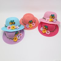 straw hat cute kindergarten outdoor sunshade sun protection travel basin hat fisherman sun hat