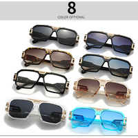 Glasses Retro Square Sunglasses – UV400 Metal Frame Shades 