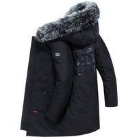 Men’s clothing large fur collar thick warm cotton-padded coat coat white duck down