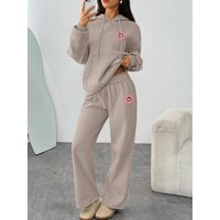  Casual Hoodie & Wide Leg Sweatpants Set Fall Winter Streetwear Tracksuit 1