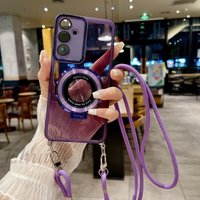 Crossbody Strap Case Samsung Galaxy A55 A35 A15 A54 A34 A24 A14 A53 A25 A13 Lanyard Magnetic Stand Ring Holder Soft