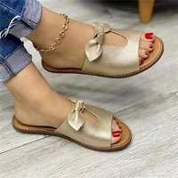 fashion flip flops bow sandals fish mouth one line slippers