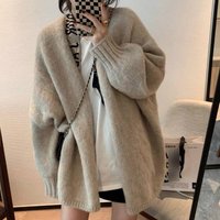 Oversized V Neck Knit Cardigan – Japanese Minimalist Style 