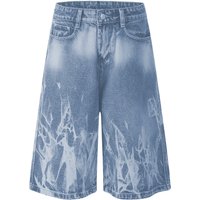 Men's Clothing High Street Men's Jeans Men's Niche Tie Dye Worn Straight Wide Leg Trendy Brand Loose New Men's Shorts