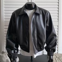 Clothing Leather Padded Shoulder PU Leather Jacket – Short Boxy Blazer Shoulder Pads 