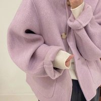 2024 autumn winter woolen short coat fragrant temperament small double sided coat loose fit